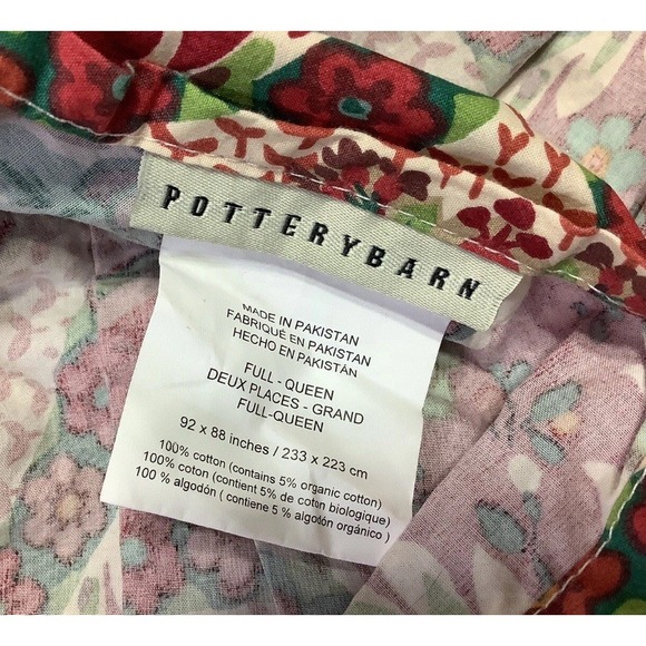 Pottery Barn Full Queen DUVET COVER + 2 SHAMS Red 90 x 86 Floral Medallion - Picture 8 of 9
